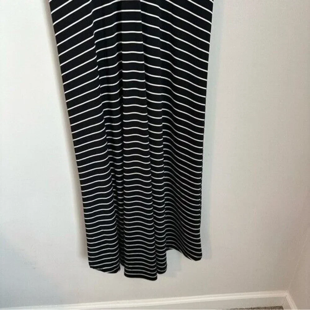 Banana Republic Stripe Twist FrontMidi Dress Size Medium Black & White - Picture 13 of 15